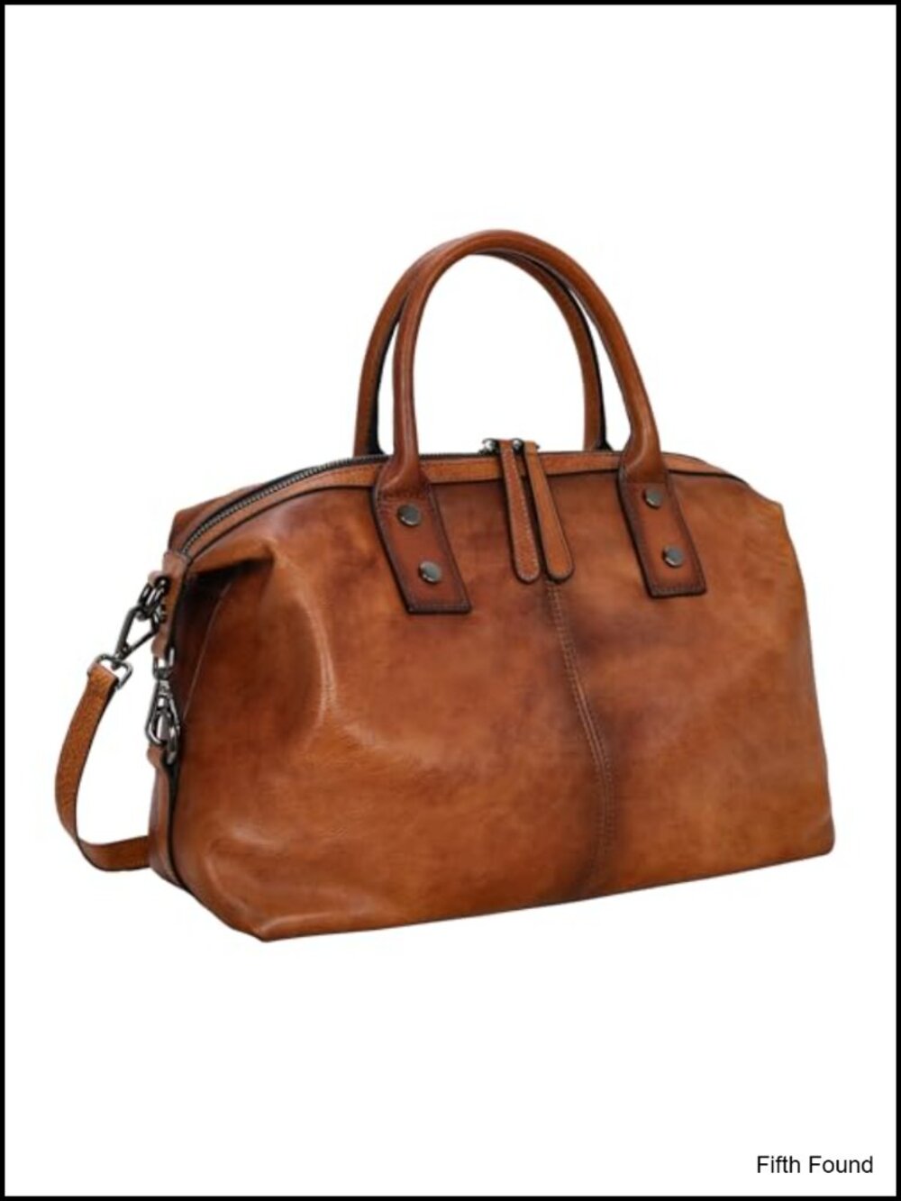 Vegetable Tanned Leather Satchel Handbag Medium Shoulder Crossbody Purse